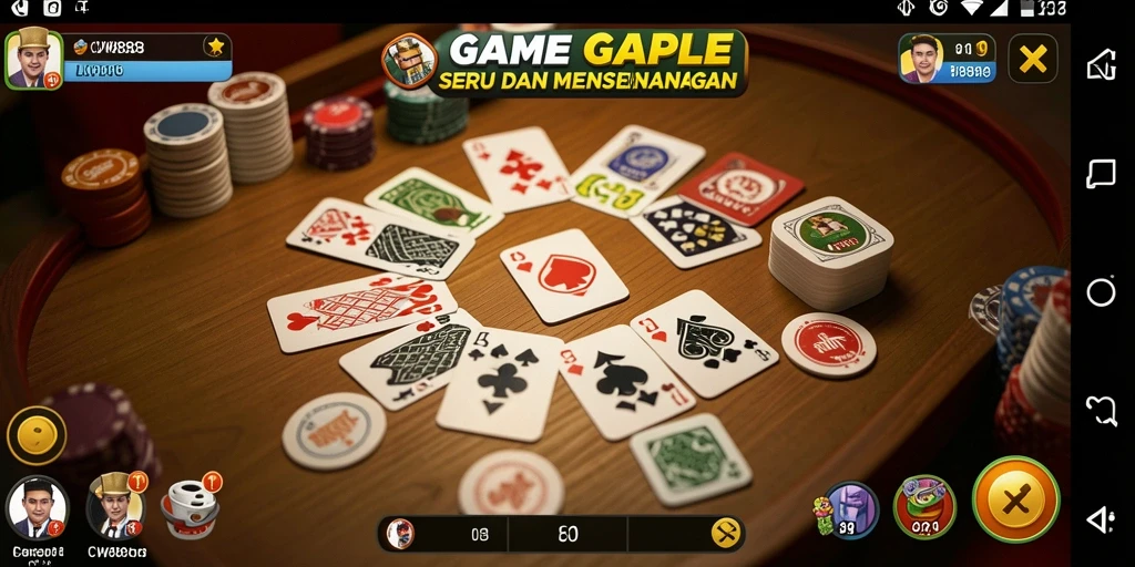 Gameplay seru dari CW8888 yang menampilkan permainan Gaple.