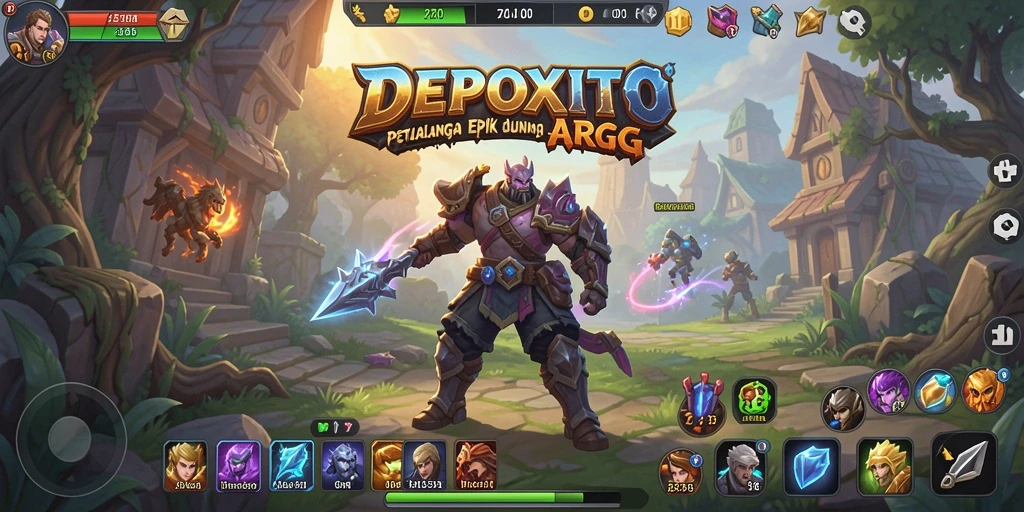 Tampilan gameplay menarik dengan pertarungan epik dan eksplorasi dunia.