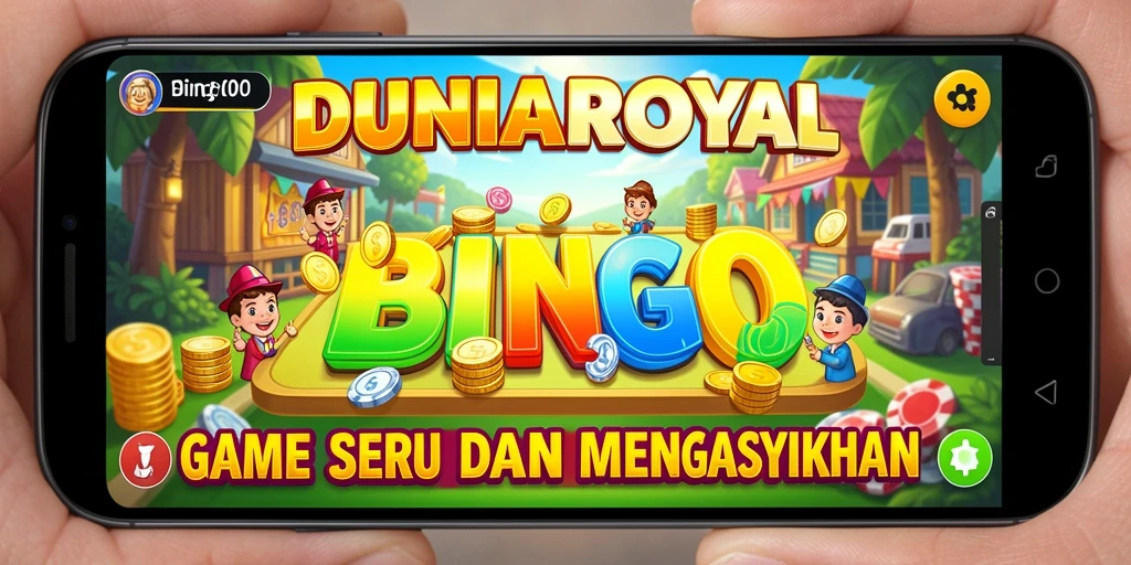 Screenshot gameplay DUNIAROYAL menampilkan keseruan bermain Bingo bersama teman.
