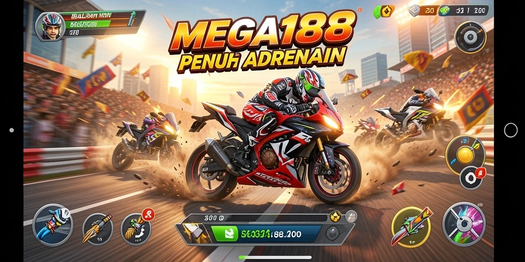 Gameplay seru balapan motor yang menegangkan.
