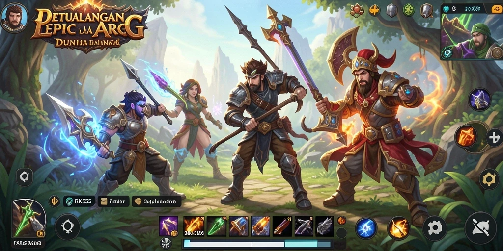 Screenshot menunjukkan aksi pertarungan seru dalam game ARPG.
