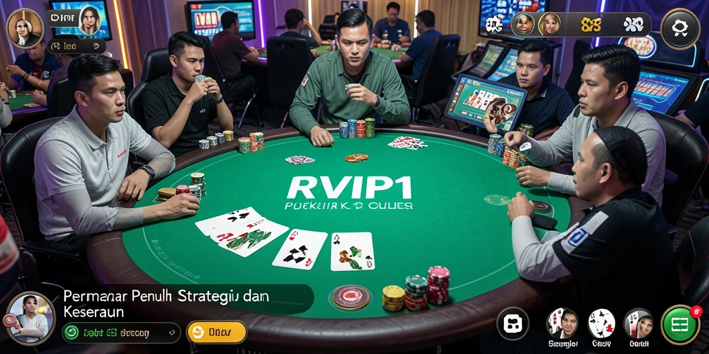Tampilan gameplay Poker yang seru dan menantang di RVIP1.