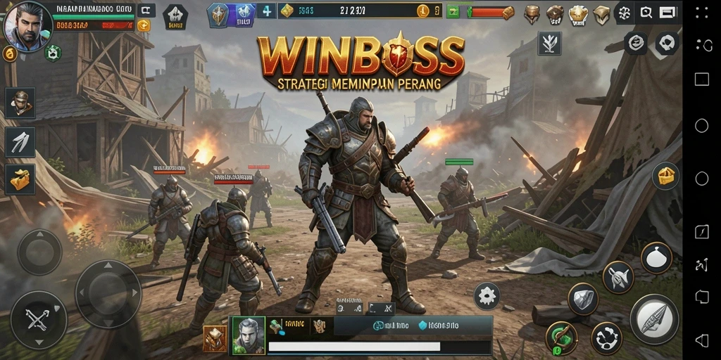 Gameplay intens dari WINBOSS yang menampilkan strategi pertempuran mendalam.